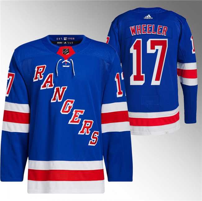 Mens New York Rangers #17 Blake Wheeler Royal Stitched Jersey